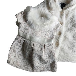 Janie and Jack Baby Girl's Fau Fur Collar Dress